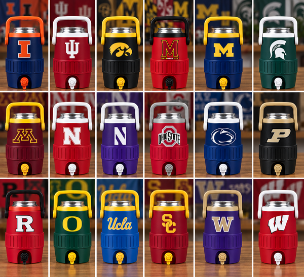 Mini Sideline Cooler Can Holder — Big Ten College Team Colors, Game Day Fan Gift