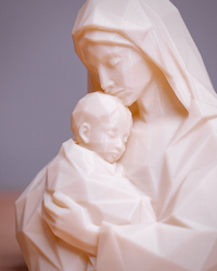 Geometric Mother and Child Statue