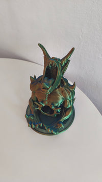 Monster Dice Tower in verdigris