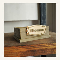 Wooden Planter with Name Label