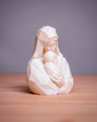 Geometric Mother and Child Statue