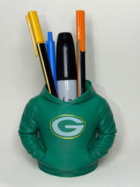 Football Hoodie Desk Organizer — Custom NFL Team Pen Holder Gift
