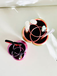 Sakura Pencil Holder in black and red