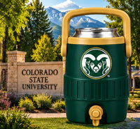 Fort Collins green and gold mini sideline cooler can holder