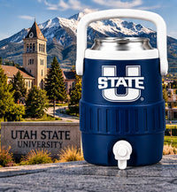 Logan navy and white mini sideline cooler can holder