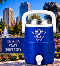 Atlanta blue and white mini sideline cooler can holder