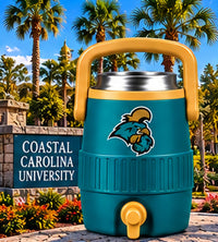 Conway teal and bronze mini sideline cooler can holder