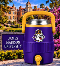 Harrisonburg purple and gold mini sideline cooler can holder